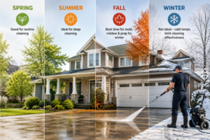 Best Time of Year to Pressure Wash Your GTA Home (And Why Spring Is Not Always the Answer)