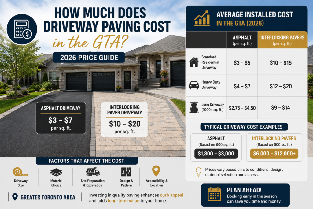How Much Does Driveway Paving Cost in the GTA? (2026 Price Guide)