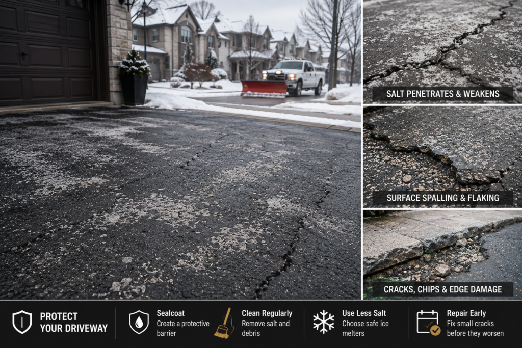 How Road Salt Destroys GTA Driveways Every Winter (Signs of Damage and How to Protect Yours)