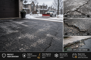 How Road Salt Destroys GTA Driveways Every Winter (Signs of Damage and How to Protect Yours)