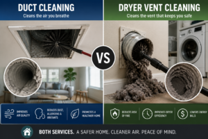 Duct Cleaning vs. Dryer Vent Cleaning: What Is the Difference and Why You Need Both