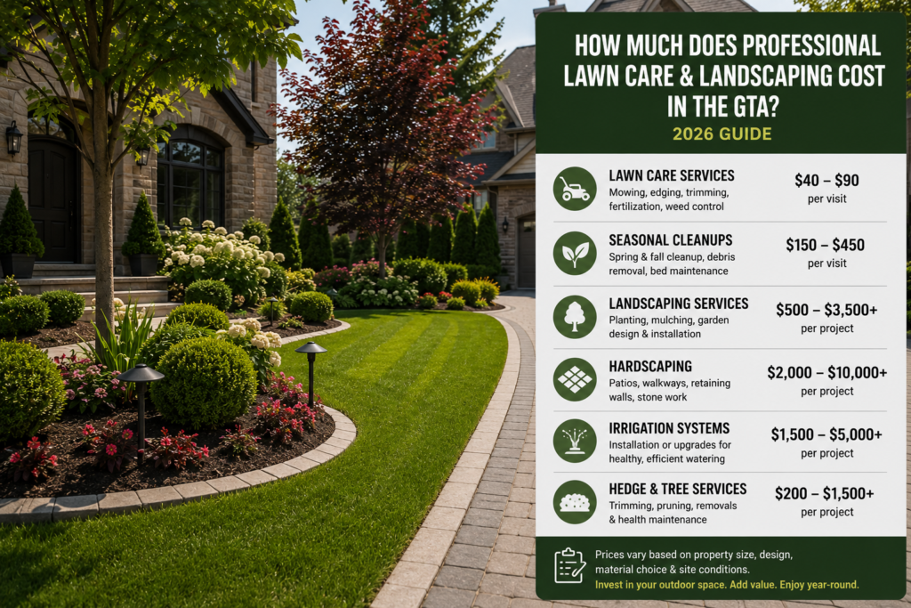 How Much Does Professional Lawn Care and Landscaping Cost in the GTA? (2026 Guide)